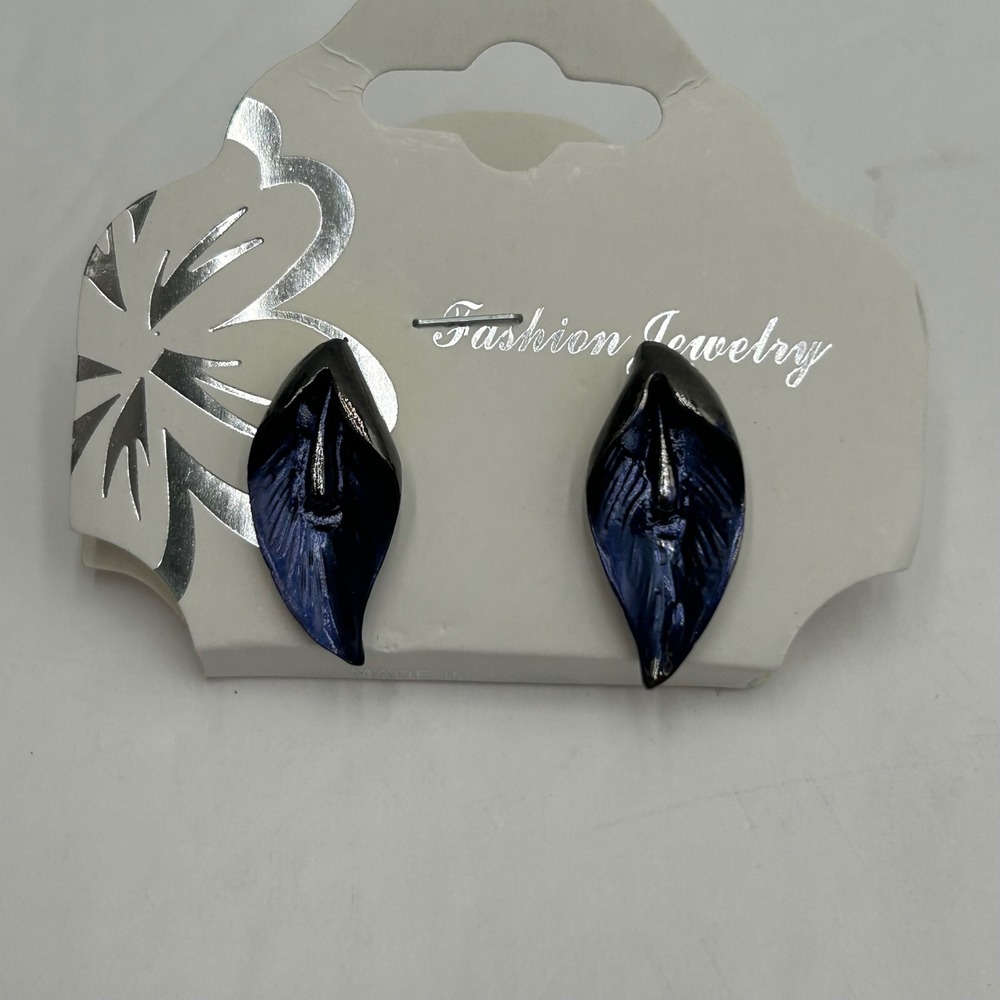 Tommy Hilfiger Repurposed Tie Necklace Set Blue Crystal Brooch Enamel Earrings - Picture 11 of 13